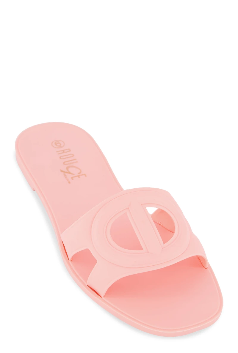 Cut Out Band Open Toe Slide Sandals