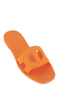 Cut Out Band Open Toe Slide Sandals