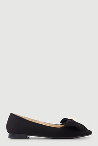 Stylish Pointed Toe Bow Detail Flats