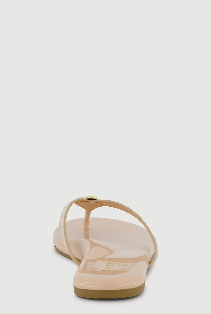 Clover Pendant Thong Slide Sandals