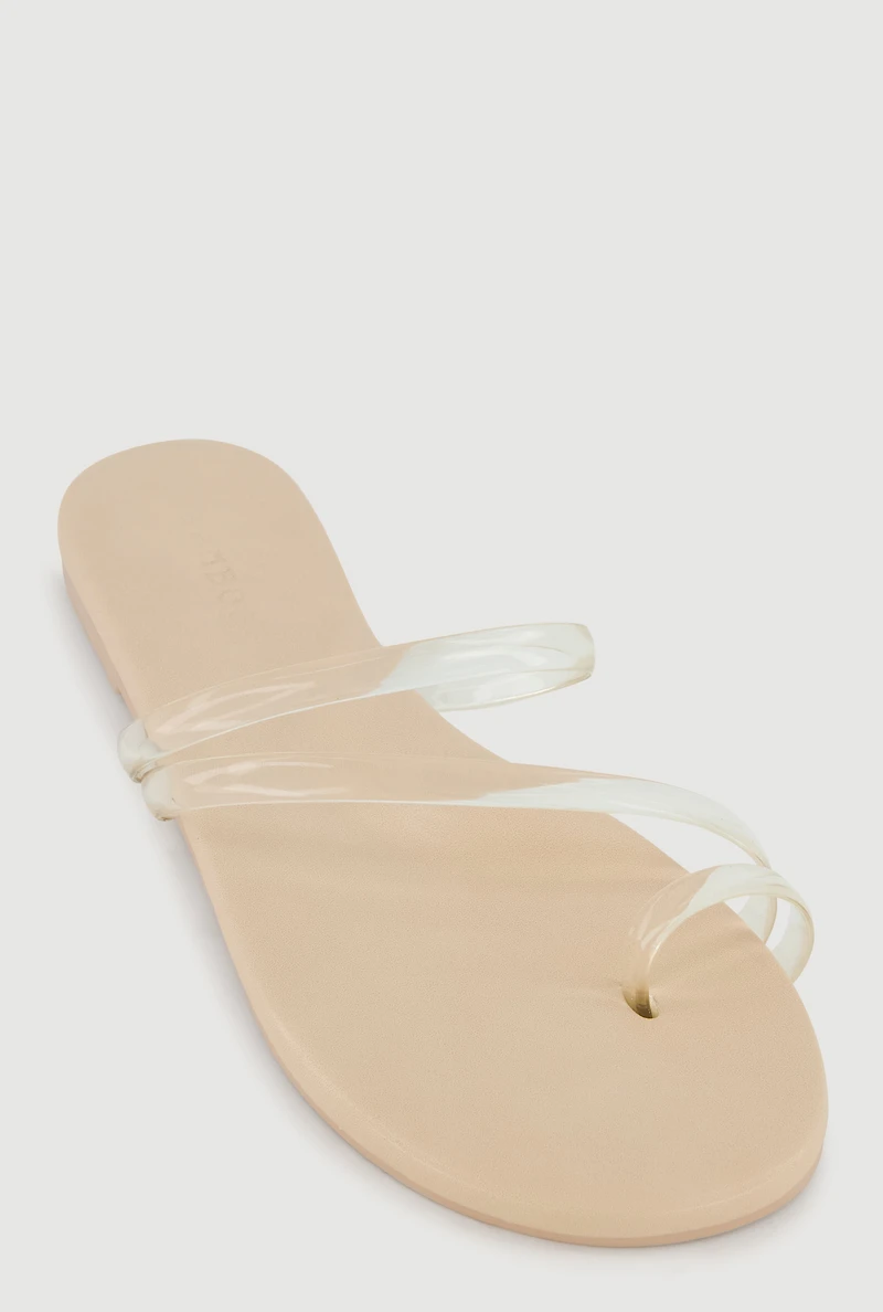 Jelly Asymmetrical Band Toe Loop Sandals