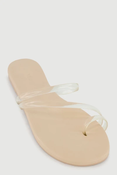 Jelly Asymmetrical Band Toe Loop Sandals