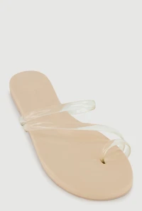 Jelly Asymmetrical Band Toe Loop Sandals