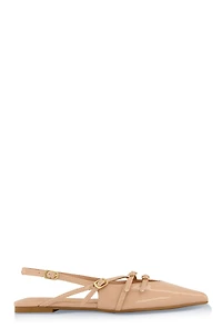 Womens Slingback Buckle Flats,