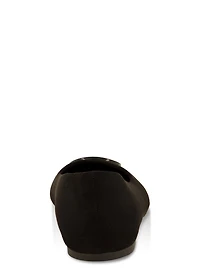Womens Geo Pendant Flats, Black,