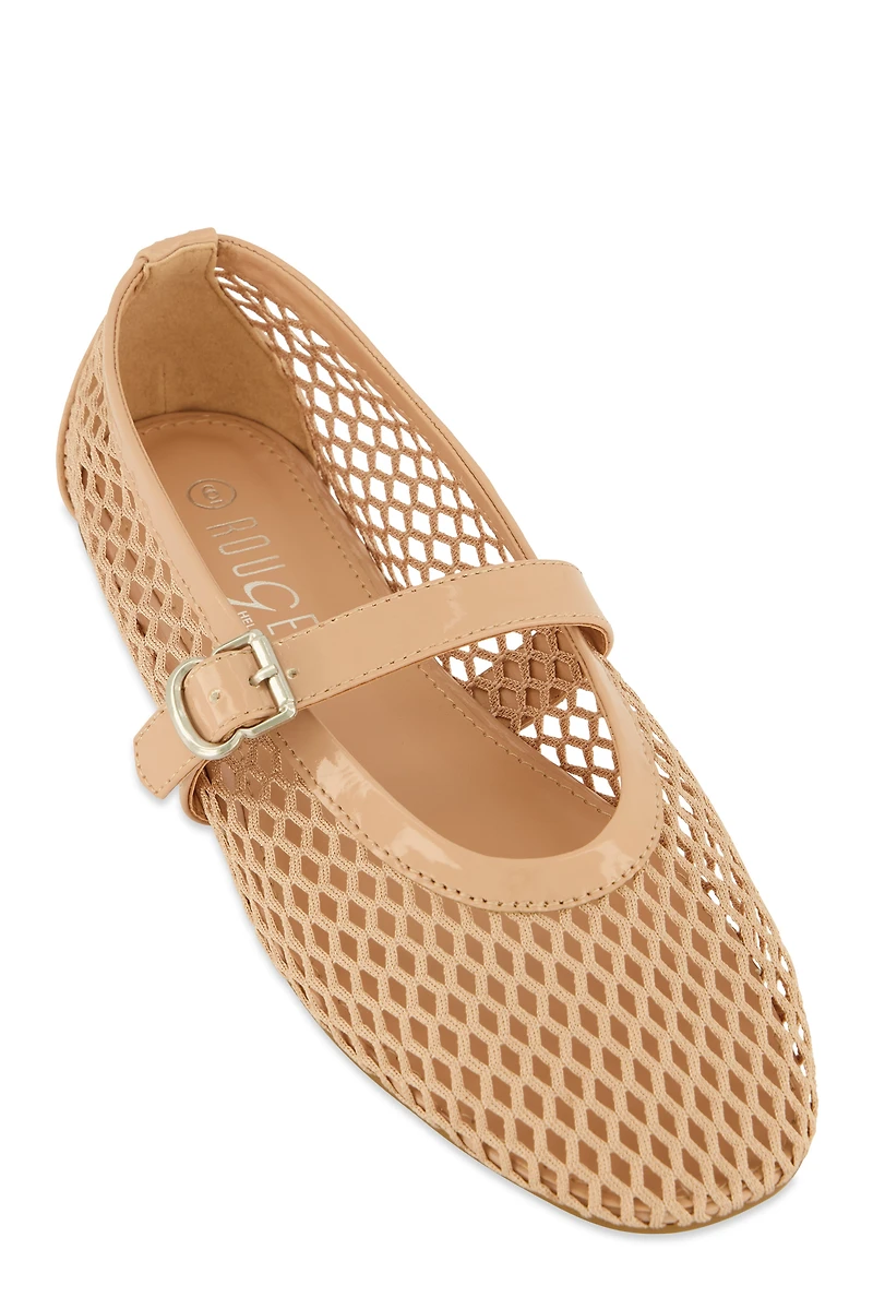 Fishnet Mary Jane Flats