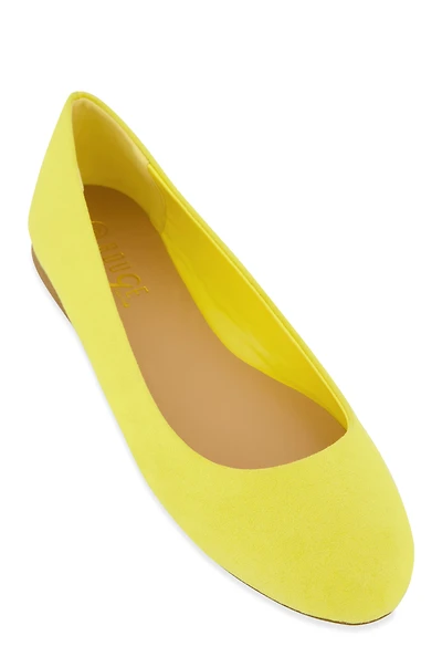 Womens Round Toe Ballet Flats, Yellow, Size 6