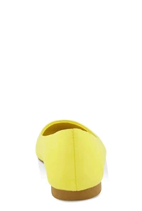 Womens Round Toe Ballet Flats, Yellow, Size 6