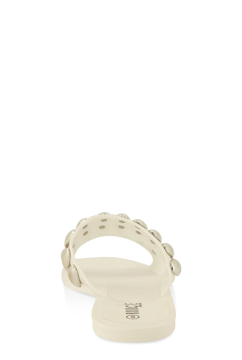 Studded Double Band Jelly Sandals