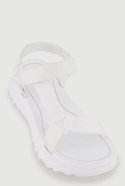 Velcro Ankle Strap Open Toe Flatform Sandals