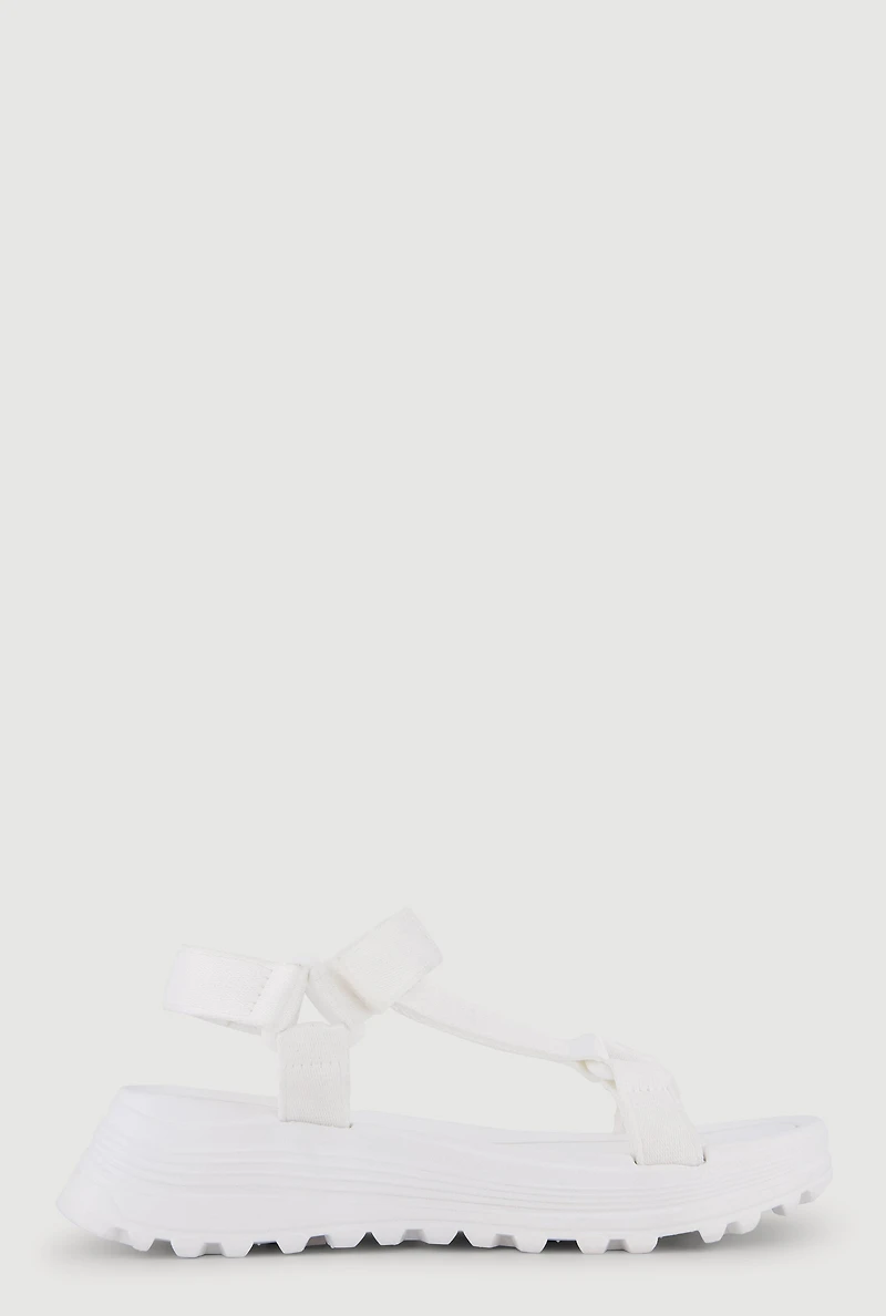 Velcro Ankle Strap Open Toe Flatform Sandals