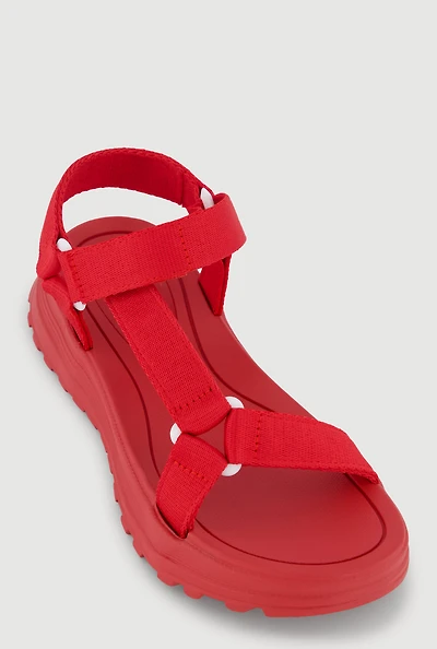 Velcro Ankle Strap Open Toe Flatform Sandals