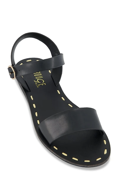 Contrast Stitch Ankle Strap Sandals