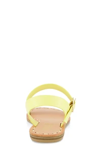 Womens Contrast Stitch Ankle Strap Sandals, Yellow, Size 11
