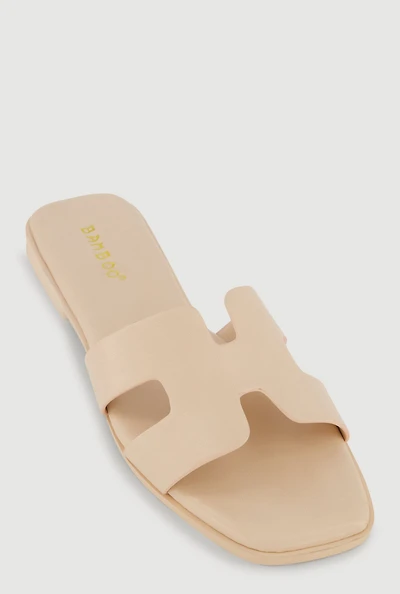 H Band Open Toe Slide Sandals