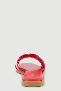 Tie Knot Detail Cut Out Band Slide Sandals