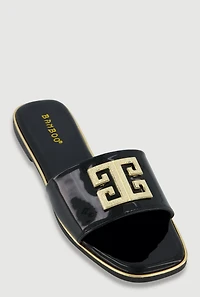 Geometric Pendant Band Slide Sandals