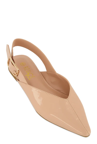 Womens Buckle Slingback Flats,