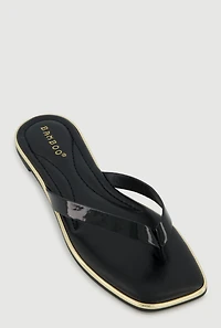 Metallic Trim Thong Sandals