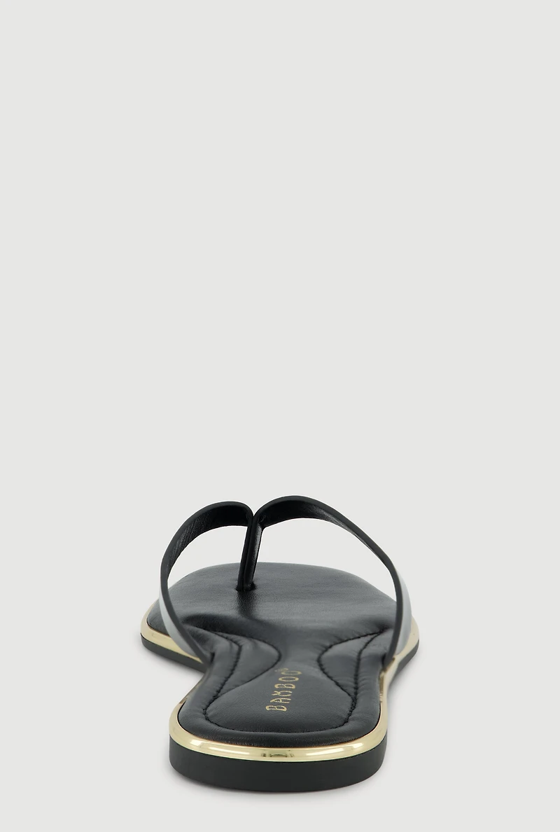 Metallic Trim Thong Sandals