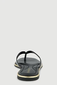 Metallic Trim Thong Sandals