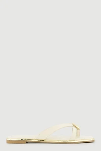 Metallic Pendant Thong Slide Sandals