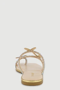 Rhinestone Butterfly Toe Loop Sandals