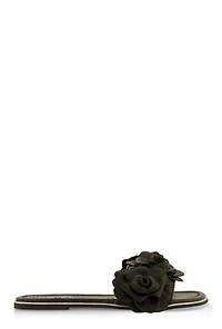 Womens Floral Band Slide Sandals, 9