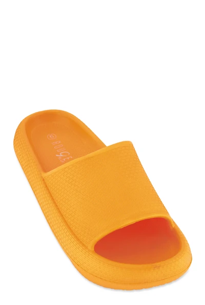 Womens Stylish EVA Foam Open Toe Slide Sandals, Orange, Size 10