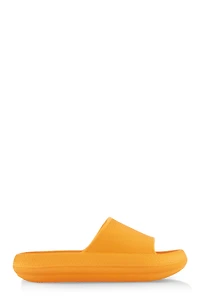 Womens Stylish EVA Foam Open Toe Slide Sandals, Orange, Size 10