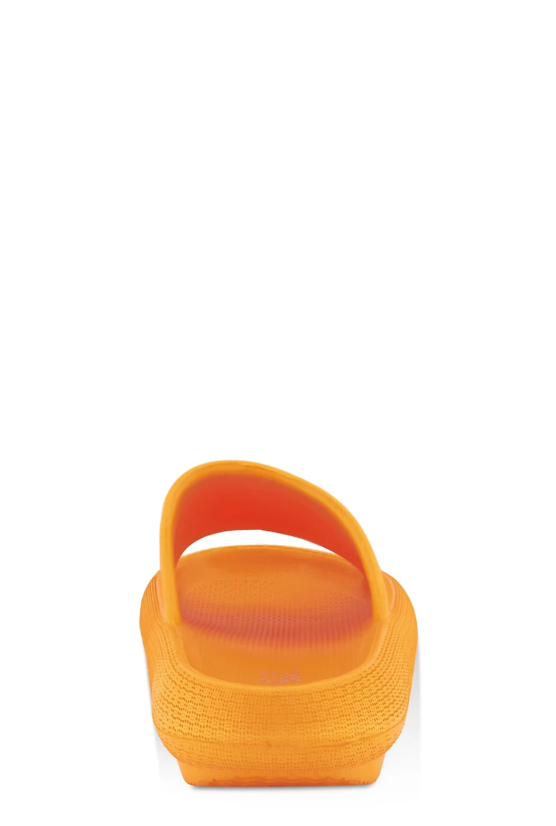Womens Stylish EVA Foam Open Toe Slide Sandals, Orange, Size 10