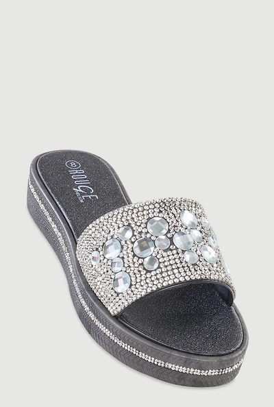 Studded Band Open Toe Slide Sandals