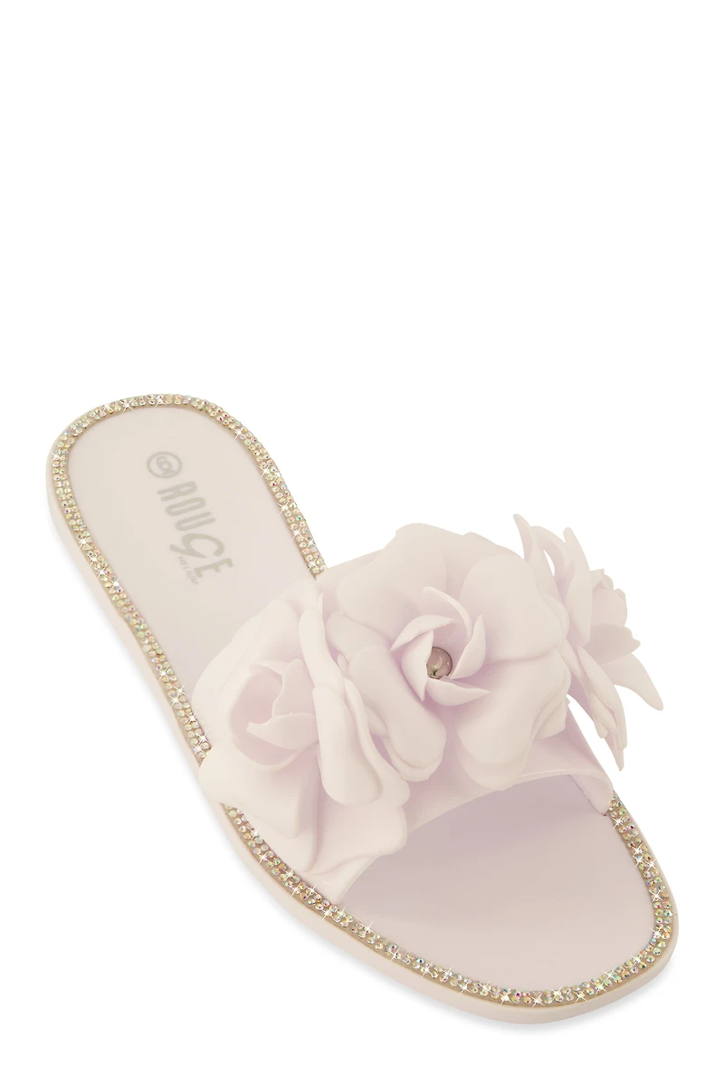 Flower Band Jelly Slide Sandals