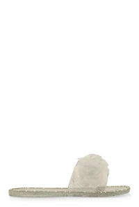 Womens Flower Band Jelly Slide Sandals, 6