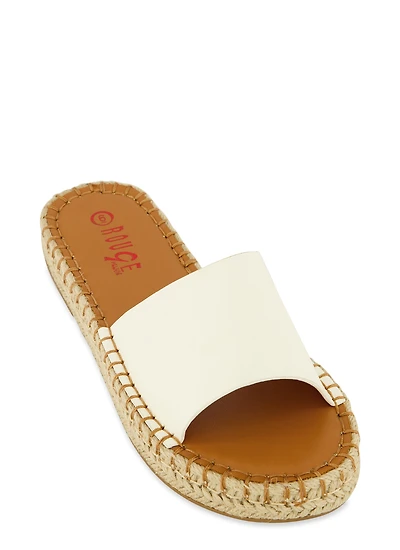 Espadrille Trim Slide Sandals