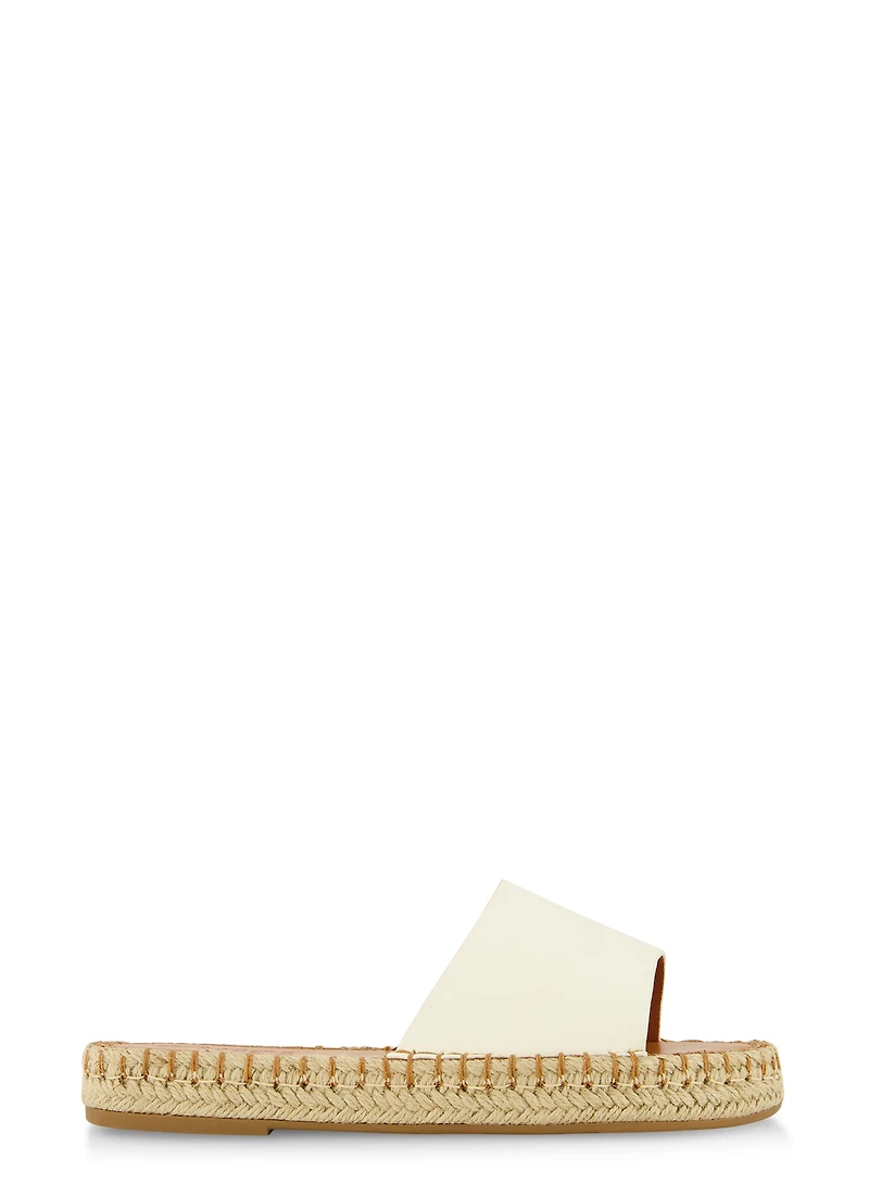 Espadrille Trim Slide Sandals