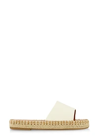 Espadrille Trim Slide Sandals