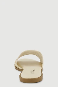 Metallic Horsebit Band Open Toe Sandals