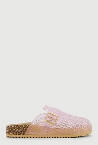 Jelly Buckle Detail Footbed Clogs