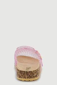Jelly Buckle Detail Footbed Clogs