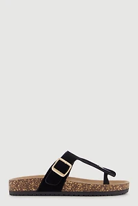 Buckle Band Thong Footbed Sandals