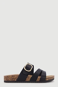 Slit Double Band Footbed Sandals