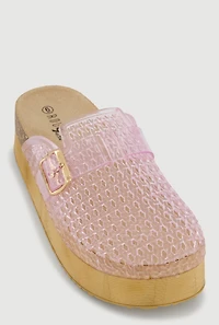 Jelly Buckle Detail Platform Footbed Clogs