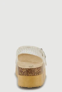 Jelly Buckle Detail Platform Footbed Clogs