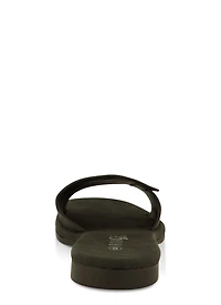 Womens Faux Suede Slide Sandals, Black, Size 9