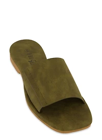 Faux Suede Slide Sandals