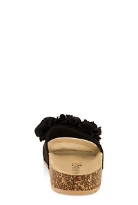 Flower Petal Band Platform Slide Sandals