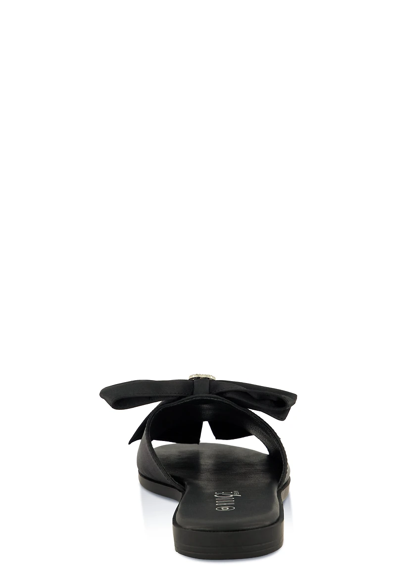 Womens Bow Band Open Toe Slide Sandals, 9