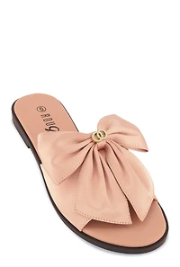 Bow Band Open Toe Slide Sandals