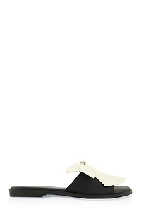 Womens Bow Band Open Toe Slide Sandals,